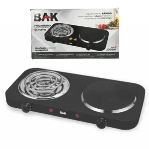 Fogareiro Cooktop a Indução Elétrico BAK 2 Bocas 2000W 110V Fogareiro Cooktop a Indução Elétrico BAK 2 Bocas 2000W 110V