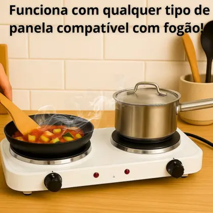 Cooktop de Indução Mr Sementes Portátil 2 Bocas 2000W 110V