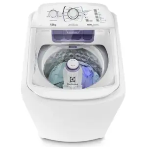 Lavadora de Roupas Automática Electrolux Turbo Economia 12kg Silenciosa com Cesto Inox Branca LAC12