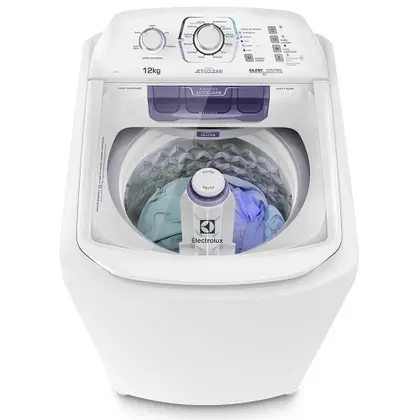 Lavadora de Roupas Automática Electrolux Turbo Economia 12kg Silenciosa com Cesto Inox Branca LAC12