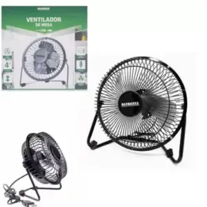 Mini Ventilador de Mesa Alfacell Portátil USB 4 Pás Metal 4 polegadas