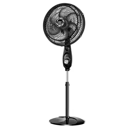 Ventilador de Coluna Mondial Turbo 30cm 6 Pás Preto e Prata 220V VT-30C-NB
