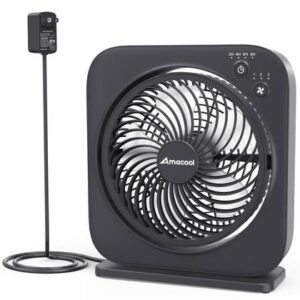 Ventilador de Mesa AMACOOL Box Fan 30cm com Timer Preto