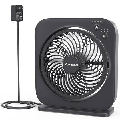 Ventilador de Mesa AMACOOL Box Fan 30cm com Timer Preto