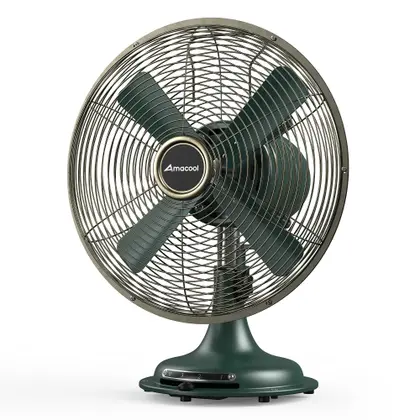 Ventilador de Mesa AMACOOL Vintage Oscilante Metal
