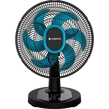 Ventilador de Mesa Cadence Refresh Turbo Pro 6 Pás Preto/Azul 127V VTR420