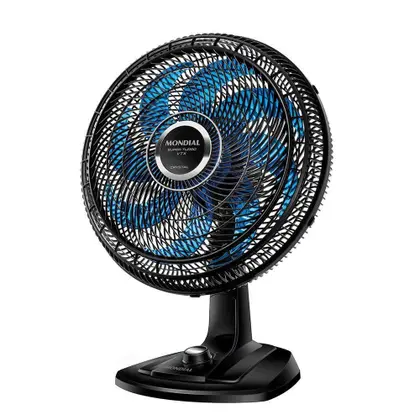 Ventilador de Mesa Mondial Super Turbo 40cm 8 Pás Preto/Azul 110V VTX-40-Crystal