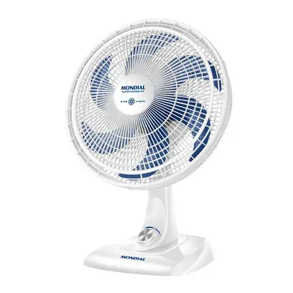 Ventilador de Mesa Mondial Super Power 40cm 6 Pás 140W Branco/Azul 127V VSP-40-W