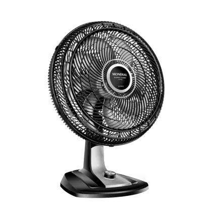 Ventilador de Mesa Mondial Super Turbo 40cm 8 Pás 140W Preto/Prata 127V VTX-40-8P