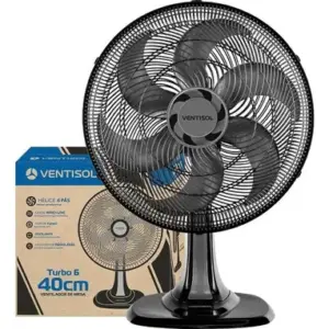Ventilador de Mesa Ventisol Premium Turbo 40cm 6 Pás Preto 220V Ventilador de Mesa Ventisol Premium Turbo 40cm 6 Pás Preto 220V