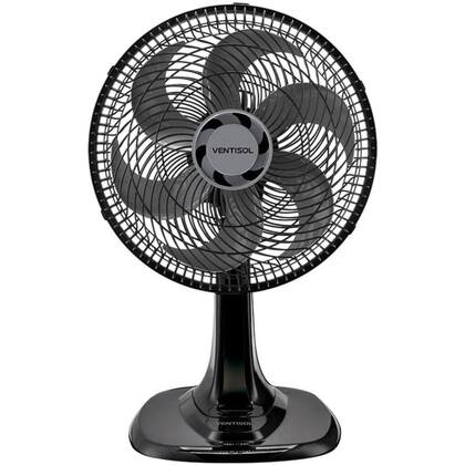 Ventilador de Mesa Ventisol Premium Turbo Oscilante 30cm 6 Pás Preto 220V
