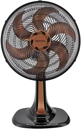 Ventilador de Mesa Ventisol Turbo Oscilante 30cm 6 Pás Bronze