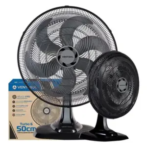 Ventilador de Mesa Ventisol Turbo Oscilante 50cm 6 Pás Preto
