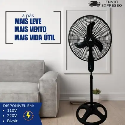 Ventilador de Coluna Lartec Pedestal Ajustável 45cm 12V Bivolt