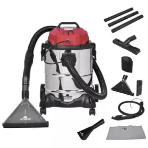 Aspirador e Extratora de Pó e Água Worker 25L Inox Vermelho/Prateado 220V