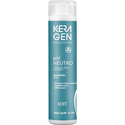 Keraton, Shampoo para cabelos, Para todos os tipos de cabelos, PH Neutro, Evolution, Keragen, 300ml, Verde