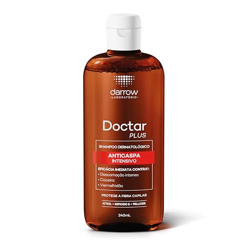 Darrow Doctar Plus Shampoo Dermatológico Anticaspa Intensivo com Fórmula Sem Sulfato que Reduz Descamação, Coceira e Oleosidade e Protege a Fibra Capilar, 240ml