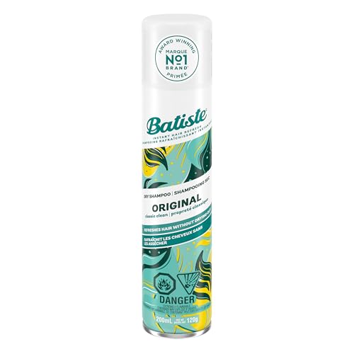 Batiste Shampoo a Seco Original 200ml - Remove Oleosidade, Refresca Rápido, Com Queratina, Livre de Sulfatos, Aroma Cítrico de Laranja e Bergamota, Cheiro Limpo e Refrescante - Produto Leve para Cabelos!