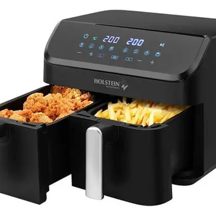 Fritadeira Elétrica Air Fryer Holstein 9L Cesto Duplo Digital