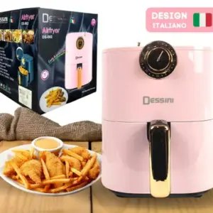 Fritadeira Elétrica Air Fryer Dessini Rosa Design Italiano Fritadeira Elétrica Air Fryer Dessini Rosa Design Italiano