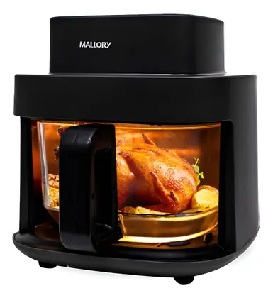 Fritadeira Elétrica Air Fryer Mallory 4.5L Cesto de Vidro Preto