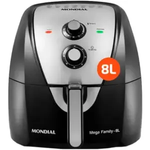 Fritadeira Elétrica Air Fryer Mondial Mega Family 8L Preto e Inox AFN-80-BI Fritadeira Elétrica Air Fryer Mondial Mega Family 8L Preto e Inox AFN-80-BI