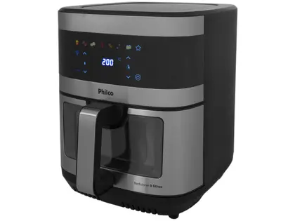 Fritadeira Elétrica Air Fryer Philco 9L Digital Preto e Inox PAF90C