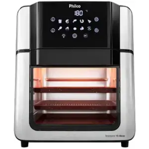 Fritadeira Elétrica Air Fryer Philco Redstone 15L Preta PAF15A Fritadeira Elétrica Air Fryer Philco Redstone 15L Preta PAF15A