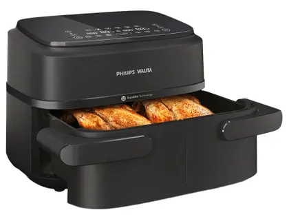 Fritadeira Elétrica Air Fryer Philips Walita Série 1000 7.1L Preto NA150/00