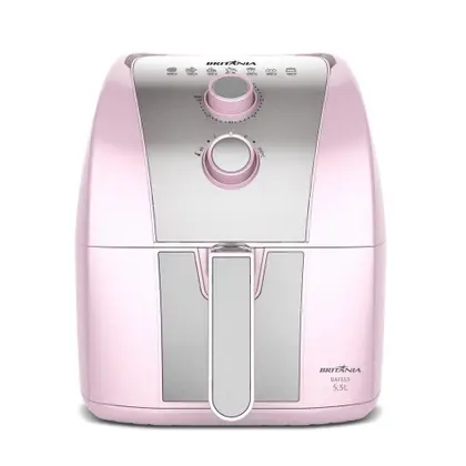 Fritadeira Elétrica Air Fryer Britânia 5.5L Rosa BAFE53