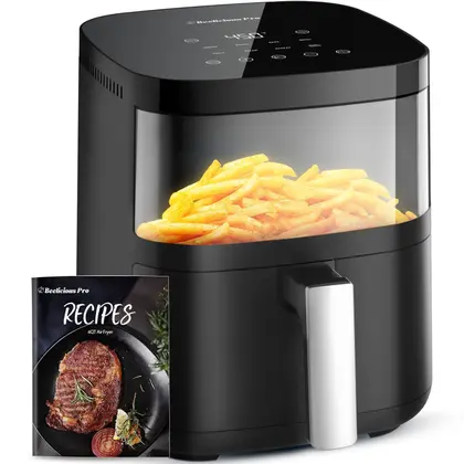 Fritadeira Elétrica Air Fryer Beelicious Pro 4L Smart com Janela 8 em 1