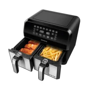 Fritadeira Elétrica Air Fryer Mondial Dual 8L Duplo Cesto Preto e Inox AFD-01-BI Fritadeira Elétrica Air Fryer Mondial Dual 8L Duplo Cesto Preto e Inox AFD-01-BI