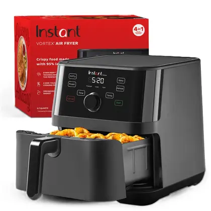 Fritadeira Elétrica Air Fryer Instant Pot Vortex 5.4L 4 em 1 Preta
