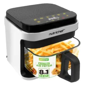 Fritadeira Elétrica Air Fryer Nutrichef 5.8L 8 em 1 Branca Fritadeira Elétrica Air Fryer Nutrichef 5.8L 8 em 1 Branca