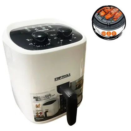 Fritadeira Elétrica Air Fryer Tesla Premium 3.4L Branco