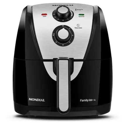 Fritadeira Elétrica Air Fryer Mondial Family 4L Black Inox AFN40