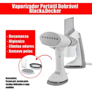 Passadeira a Vapor Portátil Black+Decker 3 em 1 Bivolt BDV3000BR