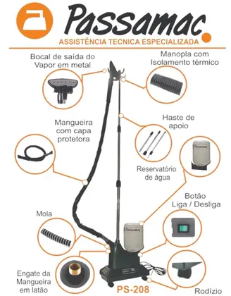 Passadeira a Vapor Vertical Passamac Industrial 127V PS208